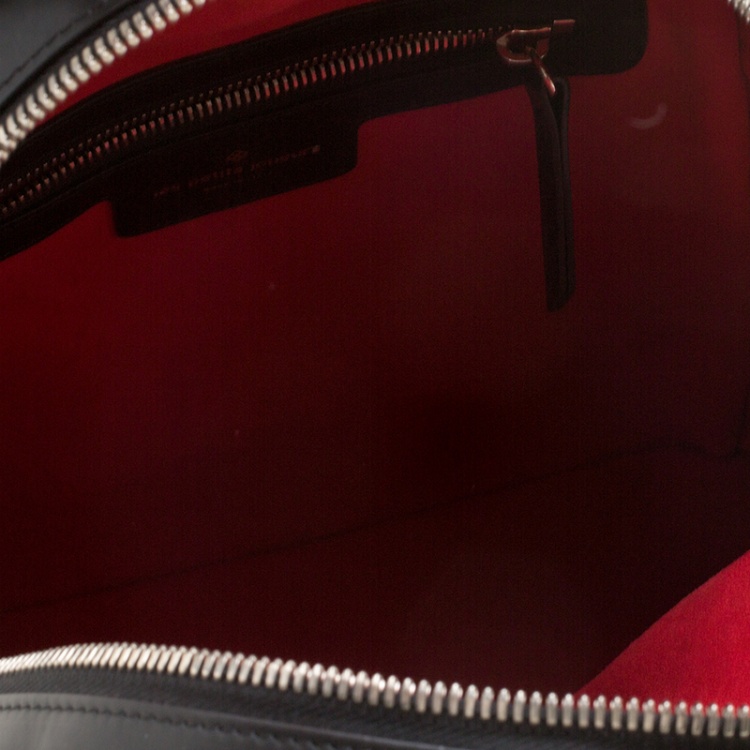 Pre Owned Les Petits Joueurs Black Leather and Fur Mick Eyes Backpack