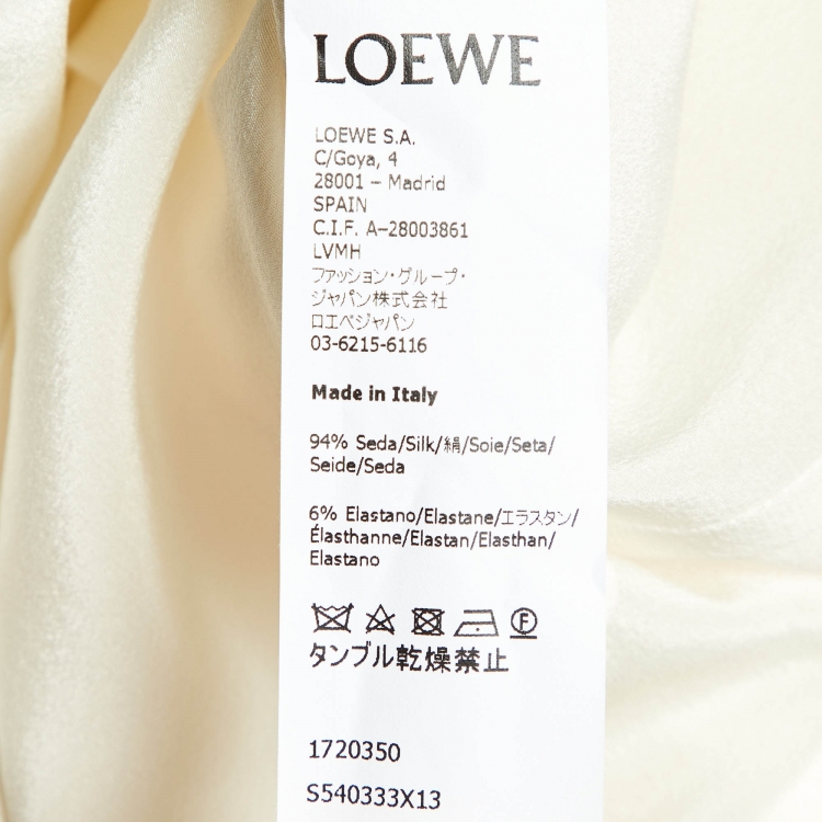 Pre Owned Loewe Cream Floral Patterned Lace Sleeveless Dress S