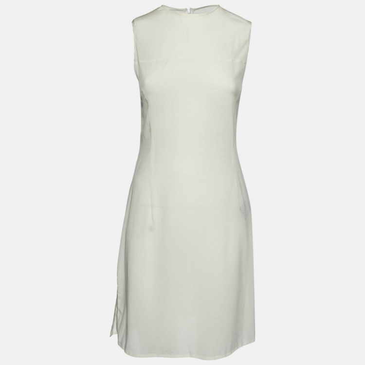 Pre Owned Loewe Cream Floral Patterned Lace Sleeveless Dress S