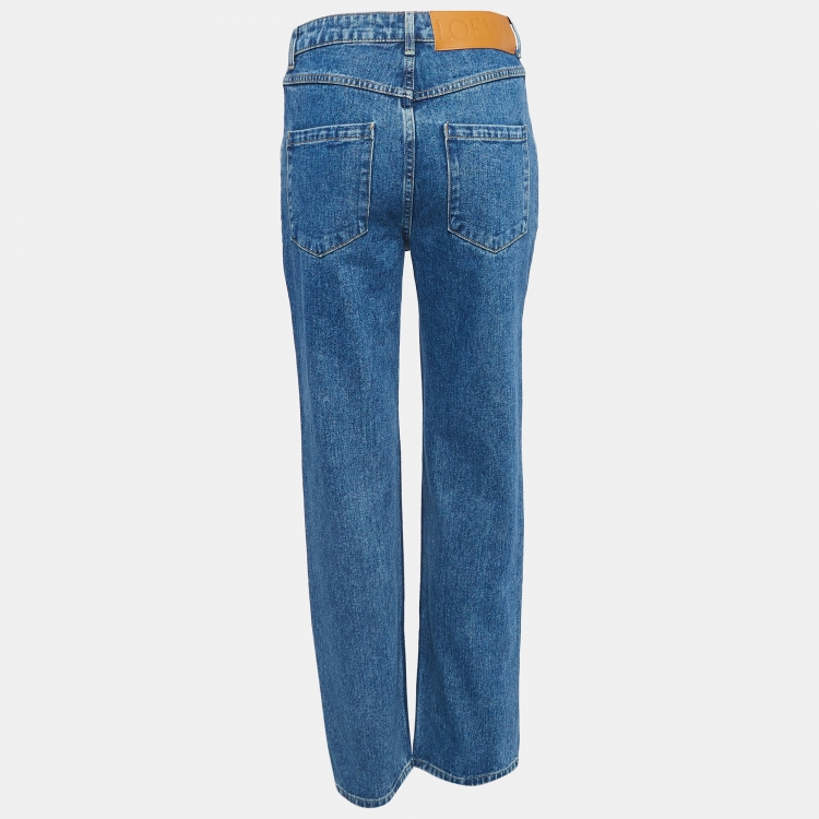 LOEWE ストレートデニム ダークブルー Loewe Blue Denim Anagram Baggy Jeans M Waist 28'' Loewe | TLC