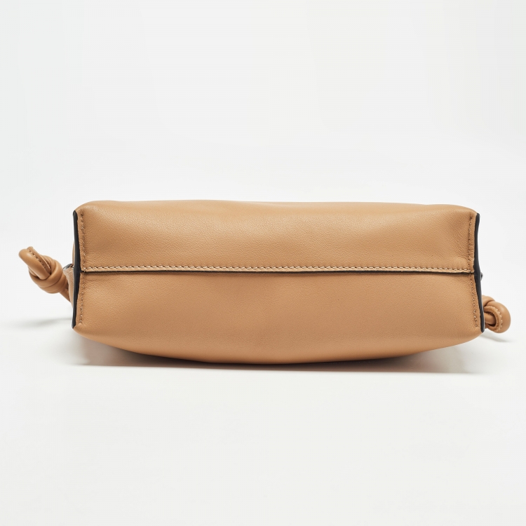 Pre Owned Loewe Brown Leather Mini Flamenco Clutch
