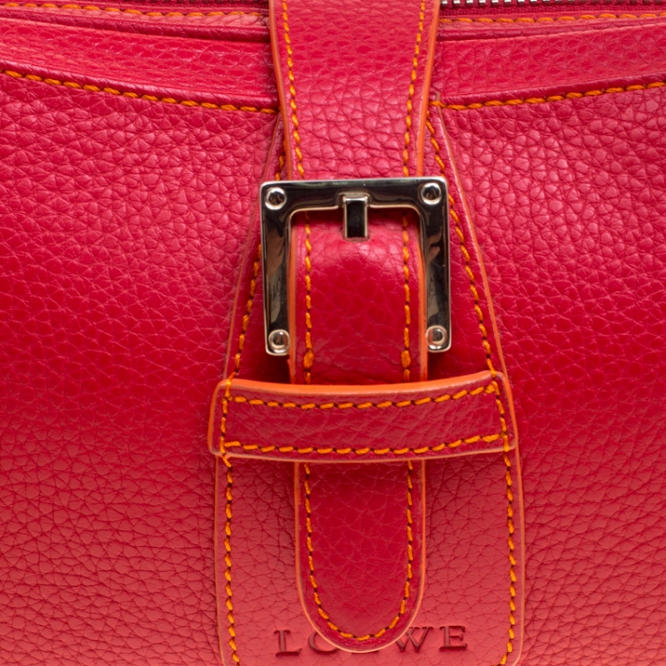 Pre Owned Loewe Red Leather Satchel