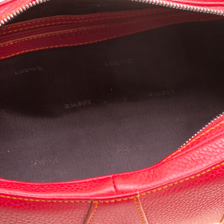 Pre Owned Loewe Red Leather Satchel