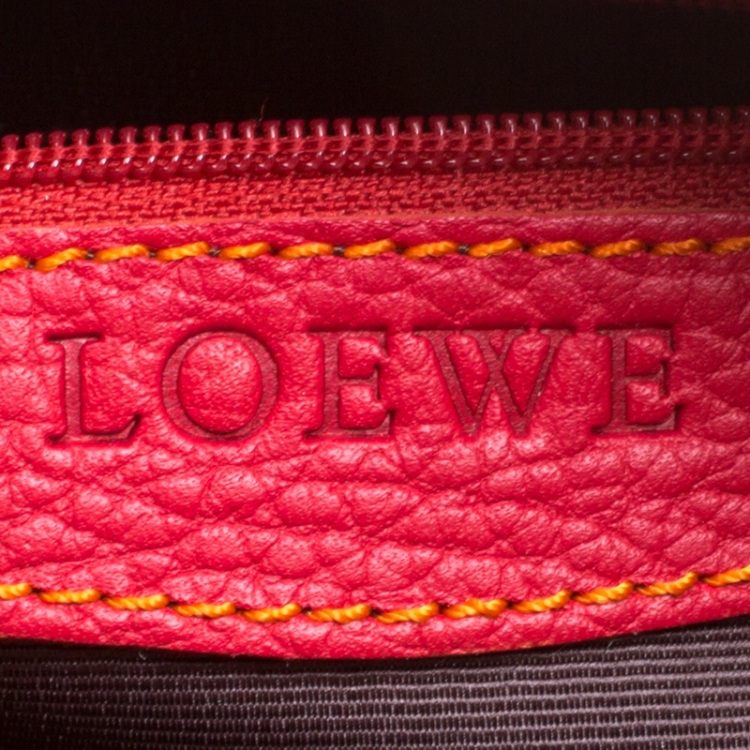 Pre Owned Loewe Red Leather Satchel