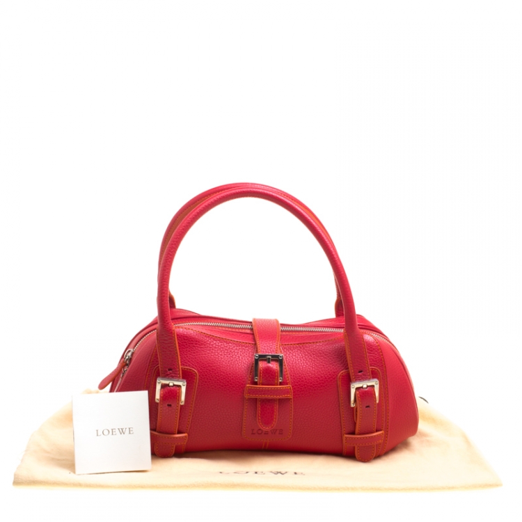 Pre Owned Loewe Red Leather Satchel