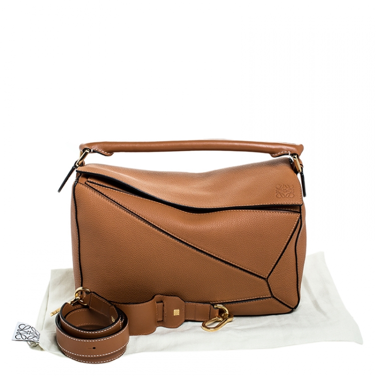 Pre Owned Loewe Tan Leather Medium Puzzle Shoulder Bag