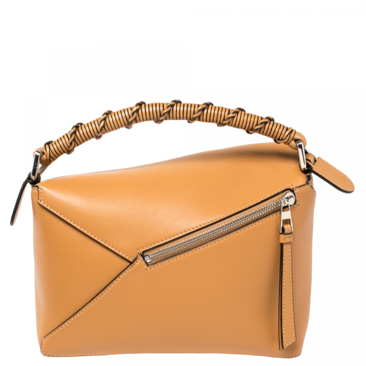 Pre Owned Loewe Brown Leather Small Puzzle Shoulder Bag