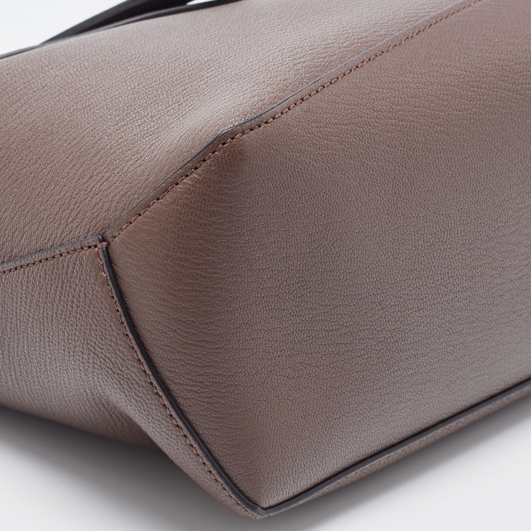 Pre Owned Loewe Dark Brown Leather Small Puzzle Shoulder Bag