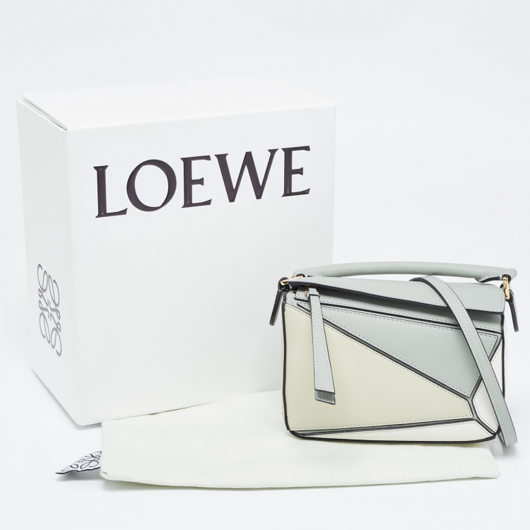 Pre Owned Loewe Multicolor Leather Mini Puzzle Shoulder Bag