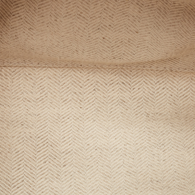 Pre Owned Loewe Cream/Brown Anagram Jacquard and Leather Cubi Shoulder Bag