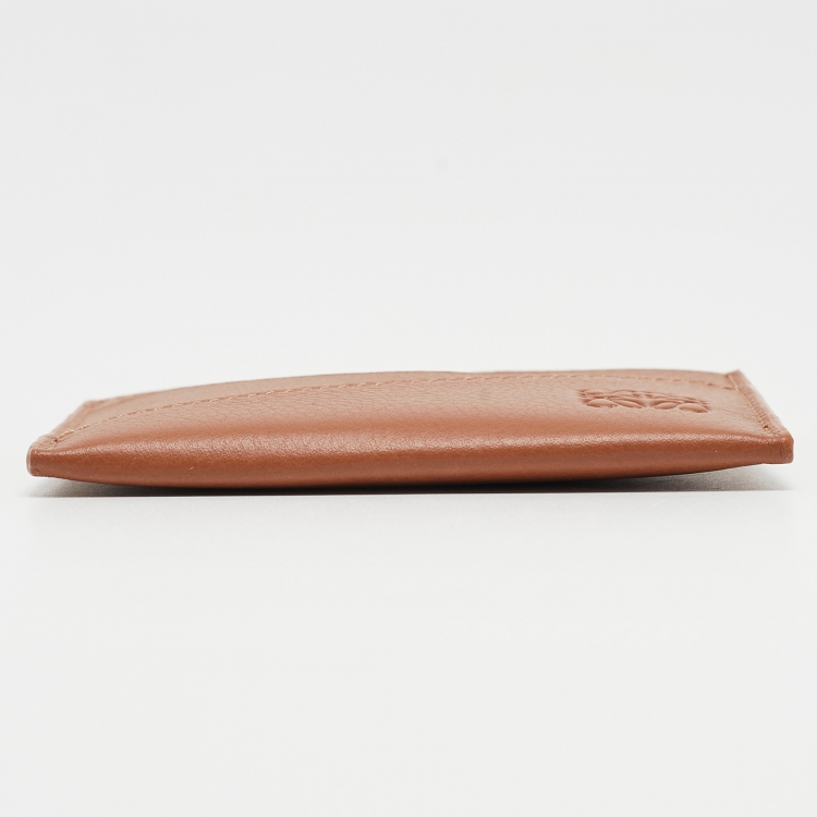Pre Owned Loewe Brown Leather Puzzle Edge Card Holder