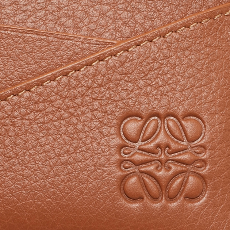 Pre Owned Loewe Brown Leather Puzzle Edge Card Holder