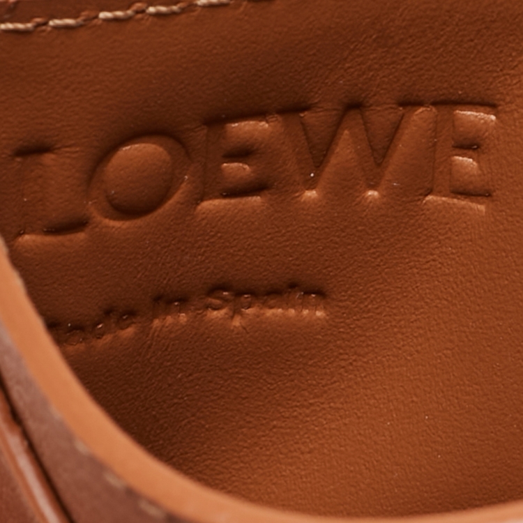 Pre Owned Loewe Brown Leather Puzzle Edge Card Holder