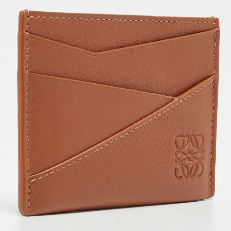 Pre Owned Loewe Brown Leather Puzzle Edge Card Holder