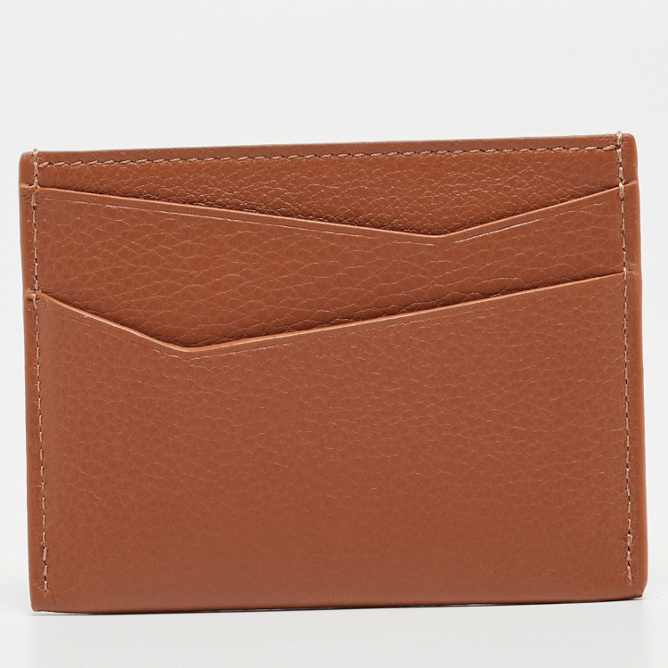 Pre Owned Loewe Brown Leather Puzzle Edge Card Holder