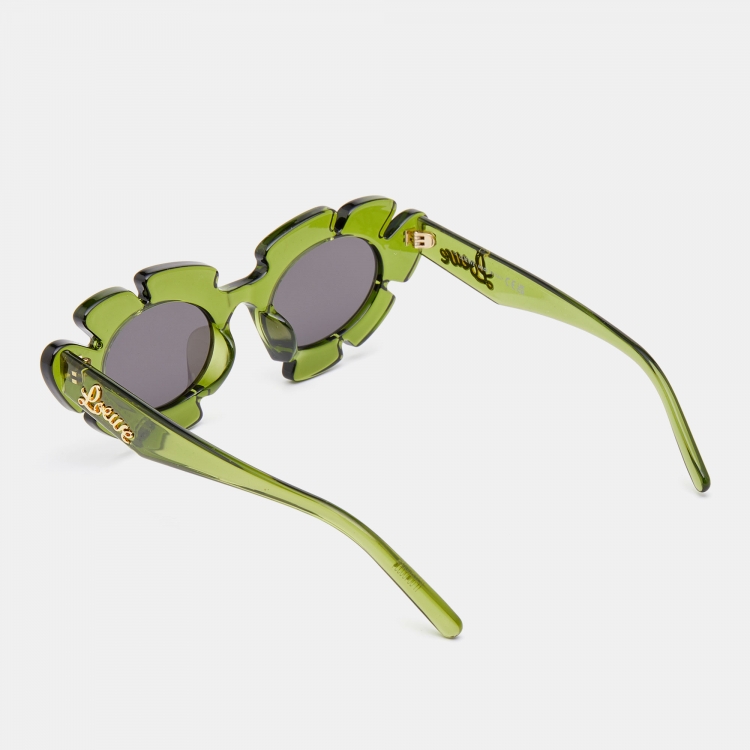 Pre Owned Loewe x Paula's Green/ Grey LW40088U Geometric Sunglasses