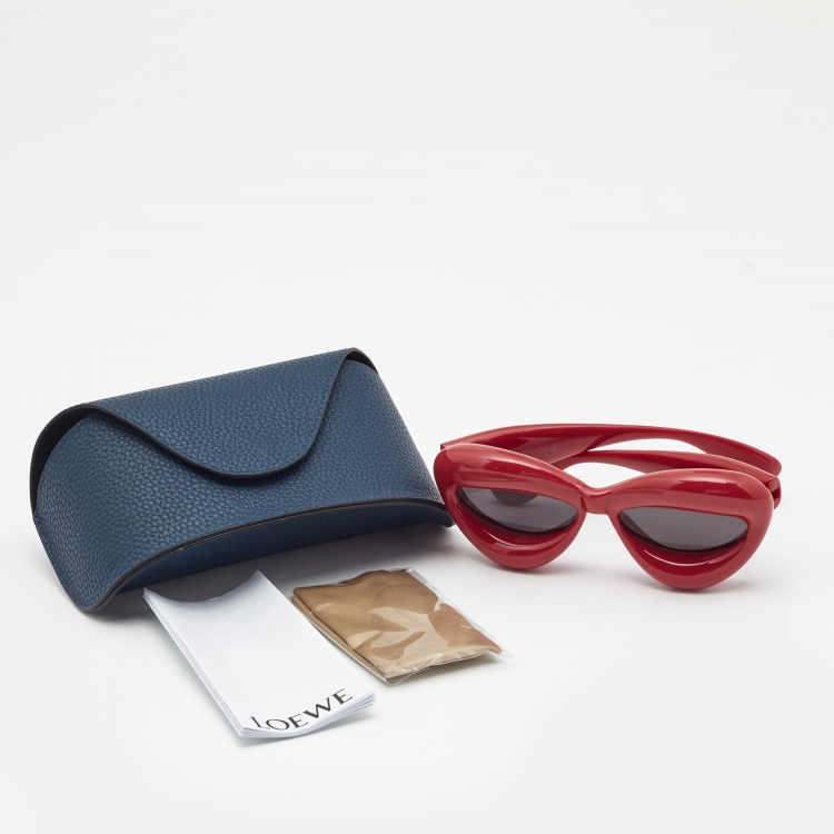 Pre Owned Loewe Red LW400971 Inflated Cat Eye Sunglass