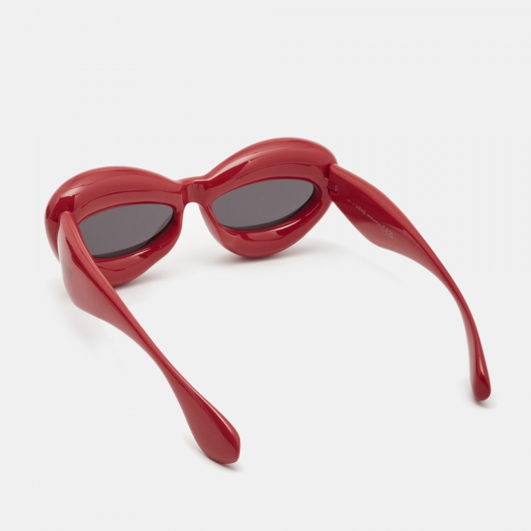 Pre Owned Loewe Red LW400971 Inflated Cat Eye Sunglass