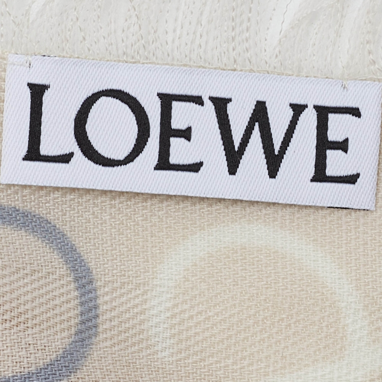 Pre Owned Loewe Caramel/Multicolor Anagram Wool & Silk Scarf
