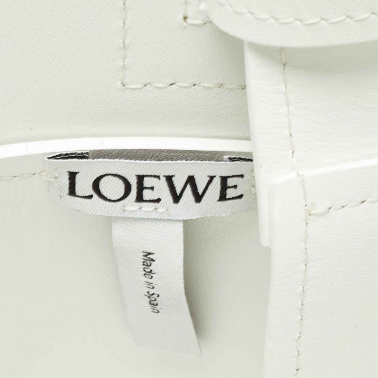Pre Owned Loewe White Leather Obi Waist Wide Belt S