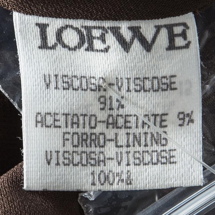 Pre Owned Loewe Brown Chevron Striped Sleeveless Maxi Dress M