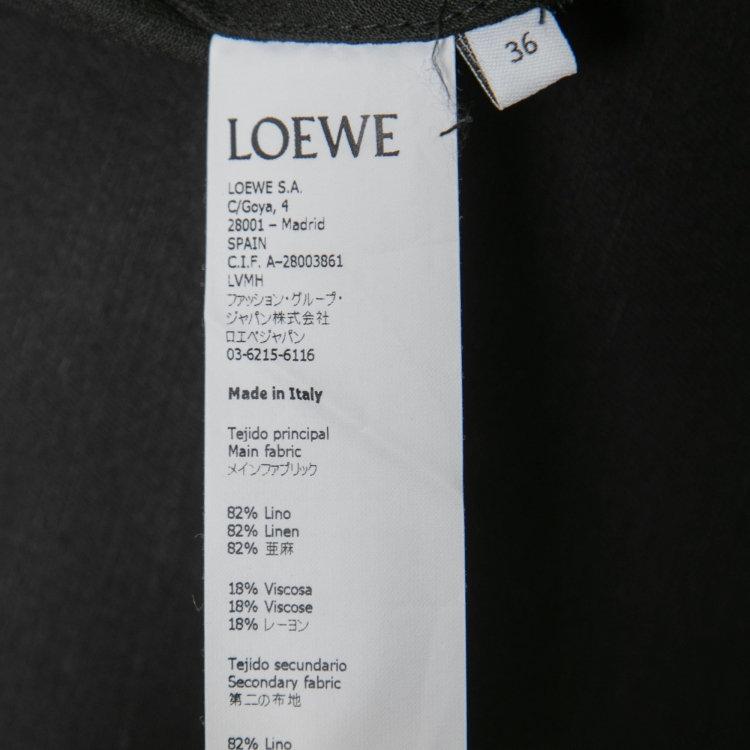 Pre Owned Loewe Black Linen Tie-Up Sleeve Detail Coat XS