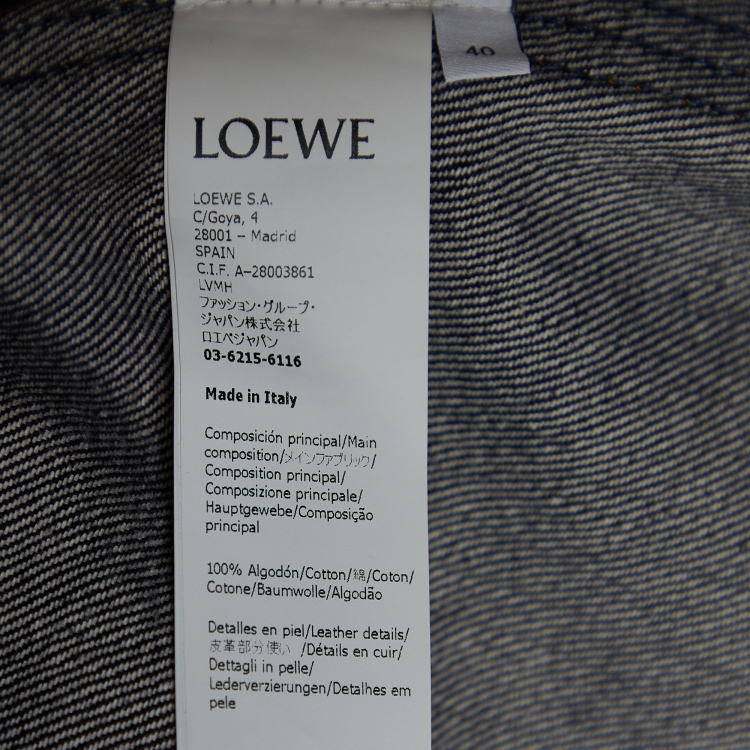 Pre Owned Loewe Navy Blue Denim Oversized Trapeze Peacoat S