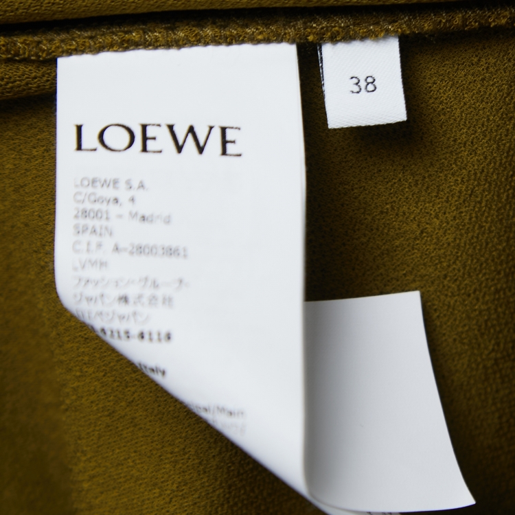 Pre Owned Loewe Green Jersey Draped Embellished Dress S