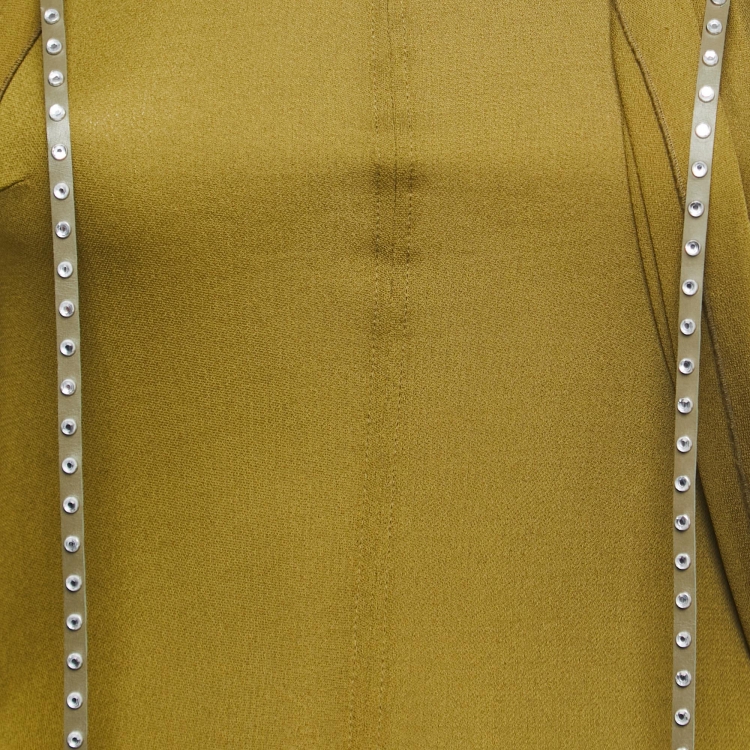 Pre Owned Loewe Green Jersey Draped Embellished Dress S