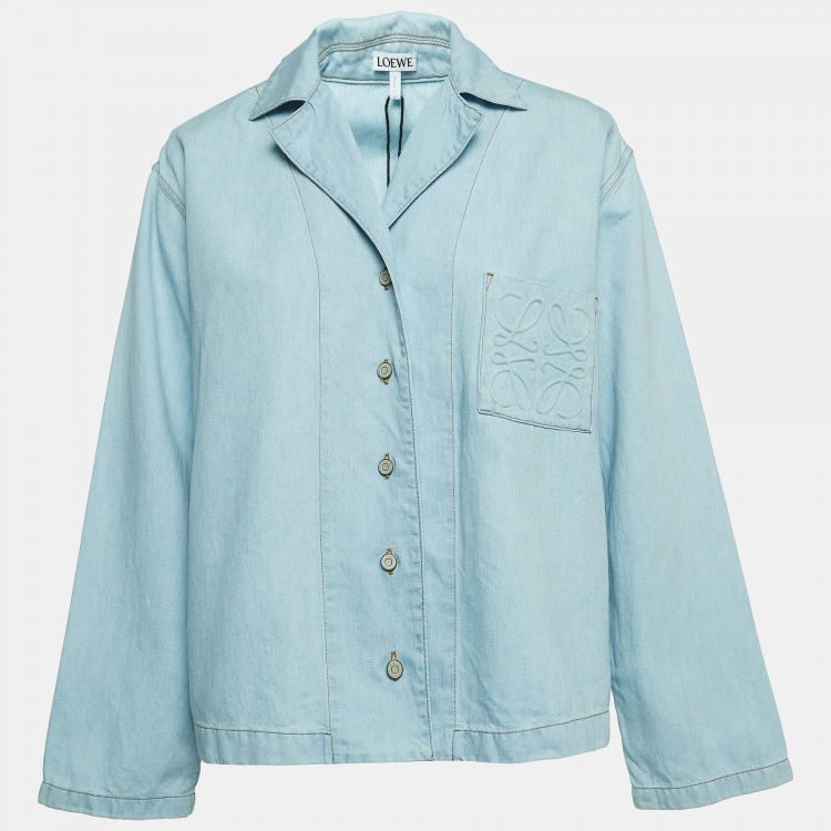 Pre Owned Loewe Blue Anagram Pyjama Denim Shirt S