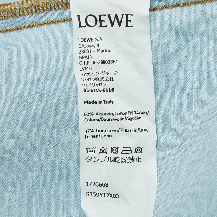 Pre Owned Loewe Blue Anagram Pyjama Denim Shirt S