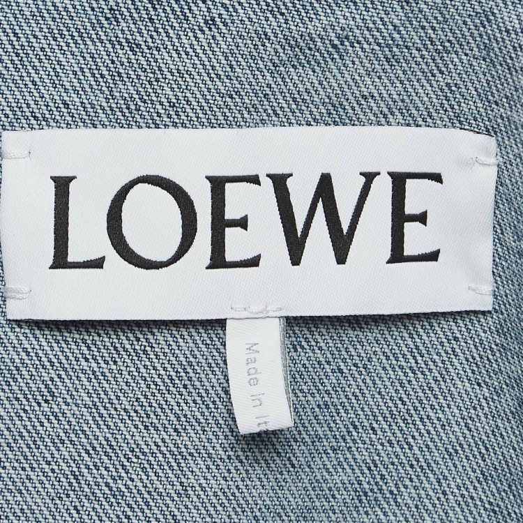 Pre Owned Loewe Blue Anagram Embossed Denim Jacket and Jeans Set S Waist 26''