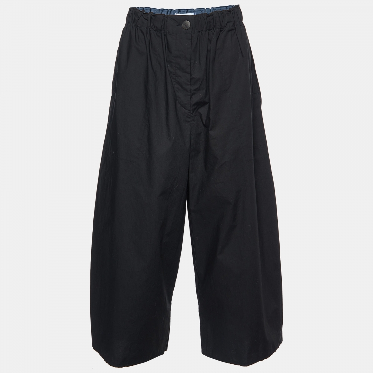 Pre Owned Loewe X Paula's Ibiza Black Cotton Cropped Trousers M