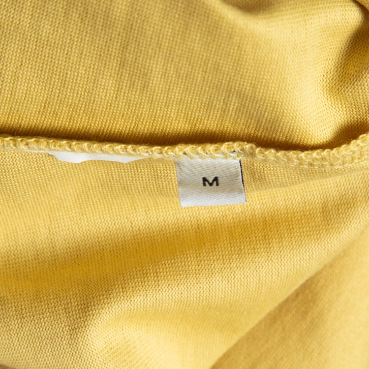 Pre Owned Loewe Yellow Logo Embroidered Cotton T-Shirt M