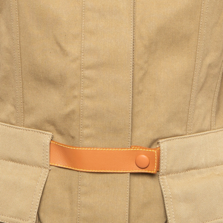 Pre Owned Loewe Brown Cotton Canvas Belted Safari Jacket XS