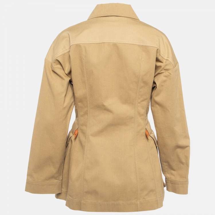 Pre Owned Loewe Brown Cotton Canvas Belted Safari Jacket XS