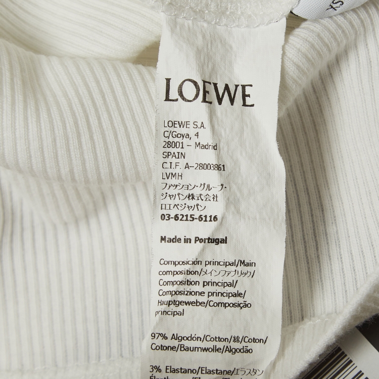 مملوكة مسبقًا Loewe White Anagram Embroidered Rib Knit Tank Top XS