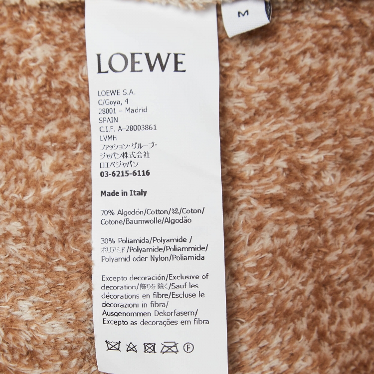 Pre Owned Loewe Cream/Brown Anagram Cotton Blend Vest M