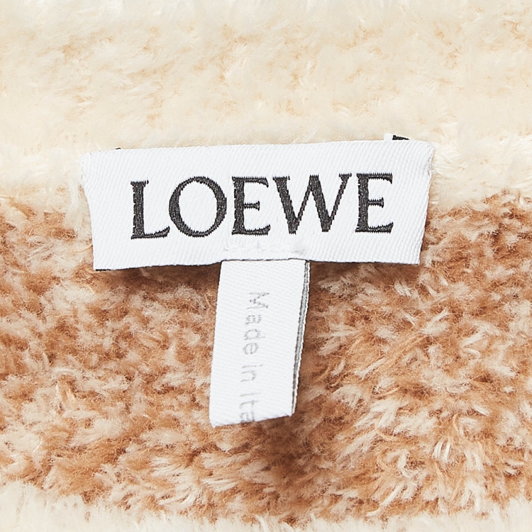 Pre Owned Loewe Cream/Brown Anagram Cotton Blend Vest M