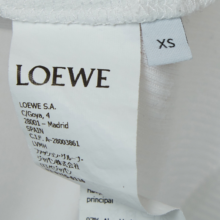 Pre Owned Loewe White Anagram Embroidered Rib Knit Tank Top XS