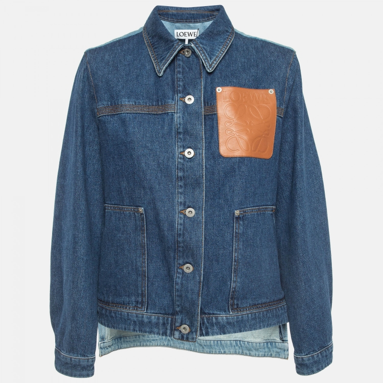 Loewe Blue Leather Trim Denim Jacket S Loewe | TLC