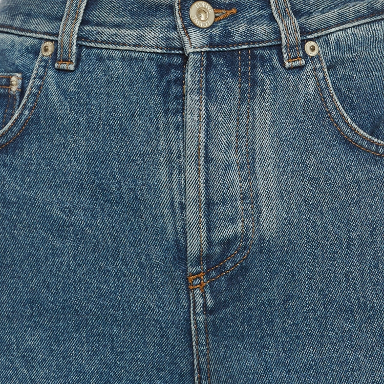 Pre Owned Loewe Blue Anagram Denim High Rise Jeans S Waist 26"