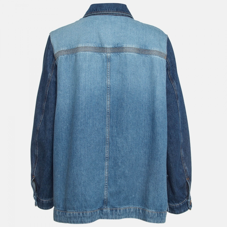 Loewe Blue Leather Trim Denim Workwear Jacket S Loewe | TLC