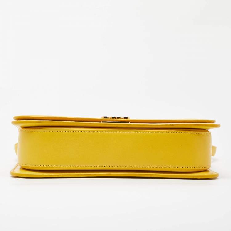 Pre Owned Loewe Yellow Leather Goya Shoulder Bag