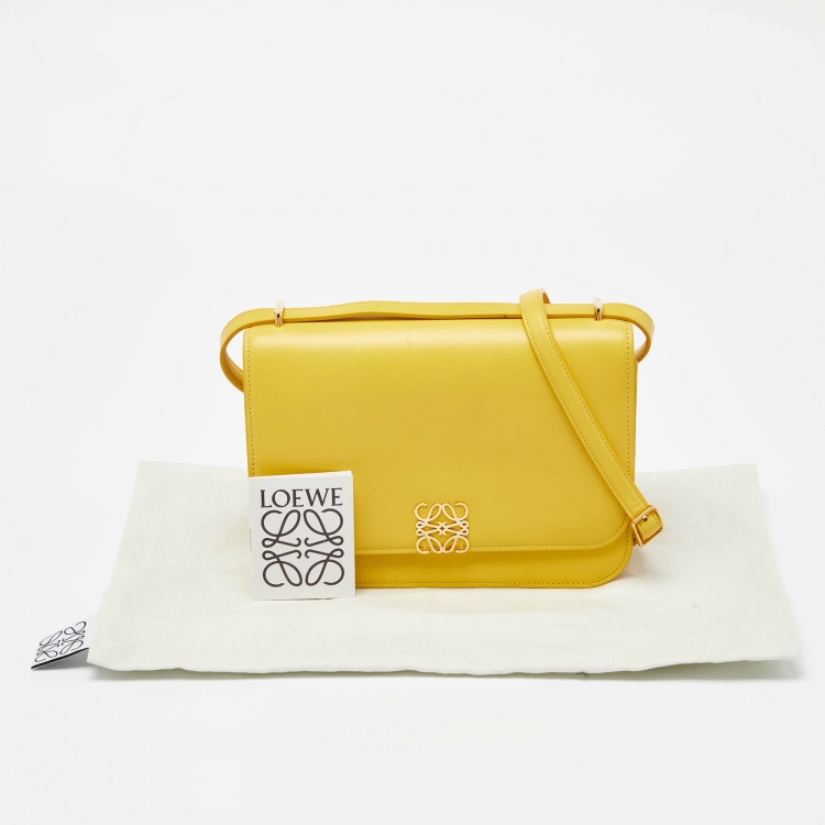Pre Owned Loewe Yellow Leather Goya Shoulder Bag