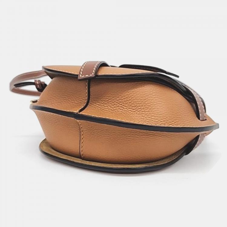 Pre Owned Loewe Camel/Brown Leather Mini Gate Shoulder Bag