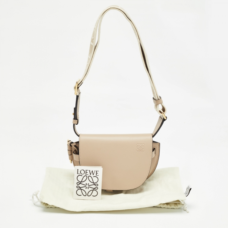 Pre Owned Loewe Beige Leather Small Gate Shoulder Bag