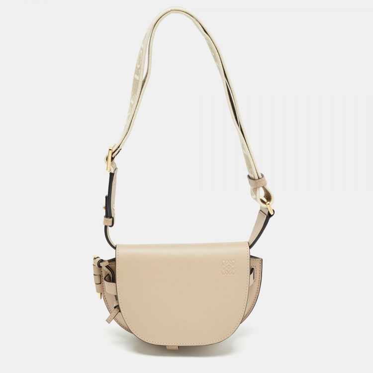 Pre Owned Loewe Beige Leather Small Gate Shoulder Bag