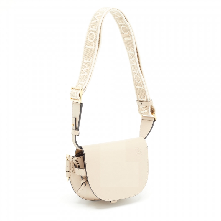 Pre Owned Loewe Beige Leather Small Gate Shoulder Bag