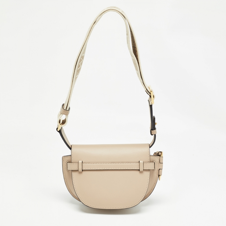 Pre Owned Loewe Beige Leather Small Gate Shoulder Bag